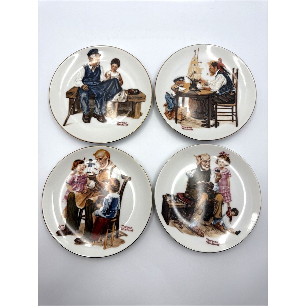 Set of (4) 1982 Norman Rockwell 6 1/2" International Four Beloved Classics